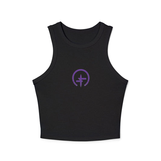 Women's Micro Rib Racer Tank Top WAKING UP USA WOMAN