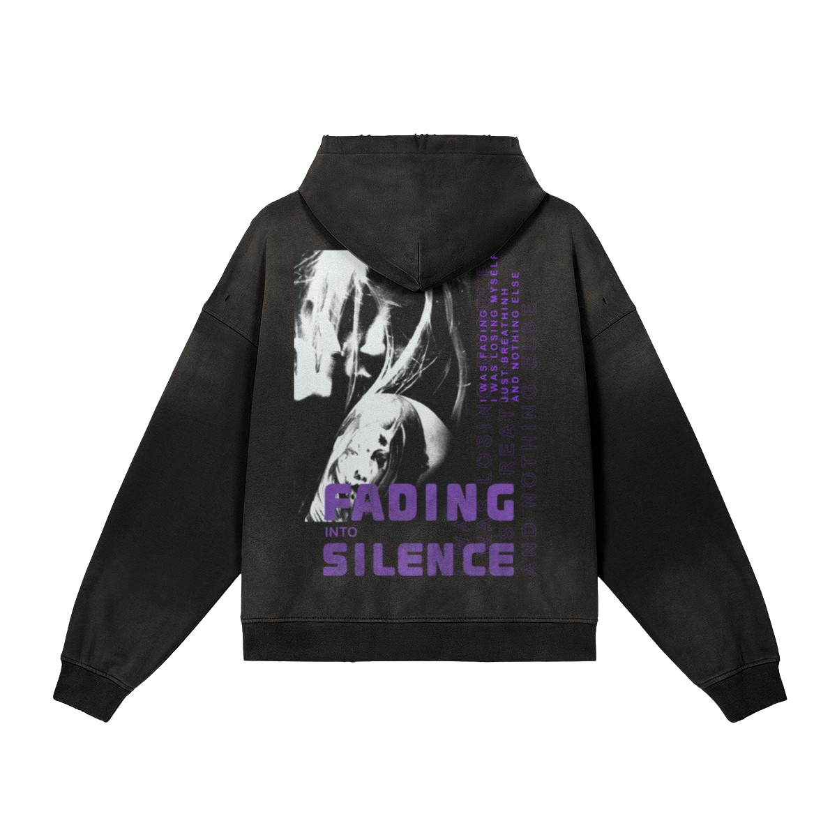 WAKING UP - Sun Faded Distressed Full-Zip Hoodie
