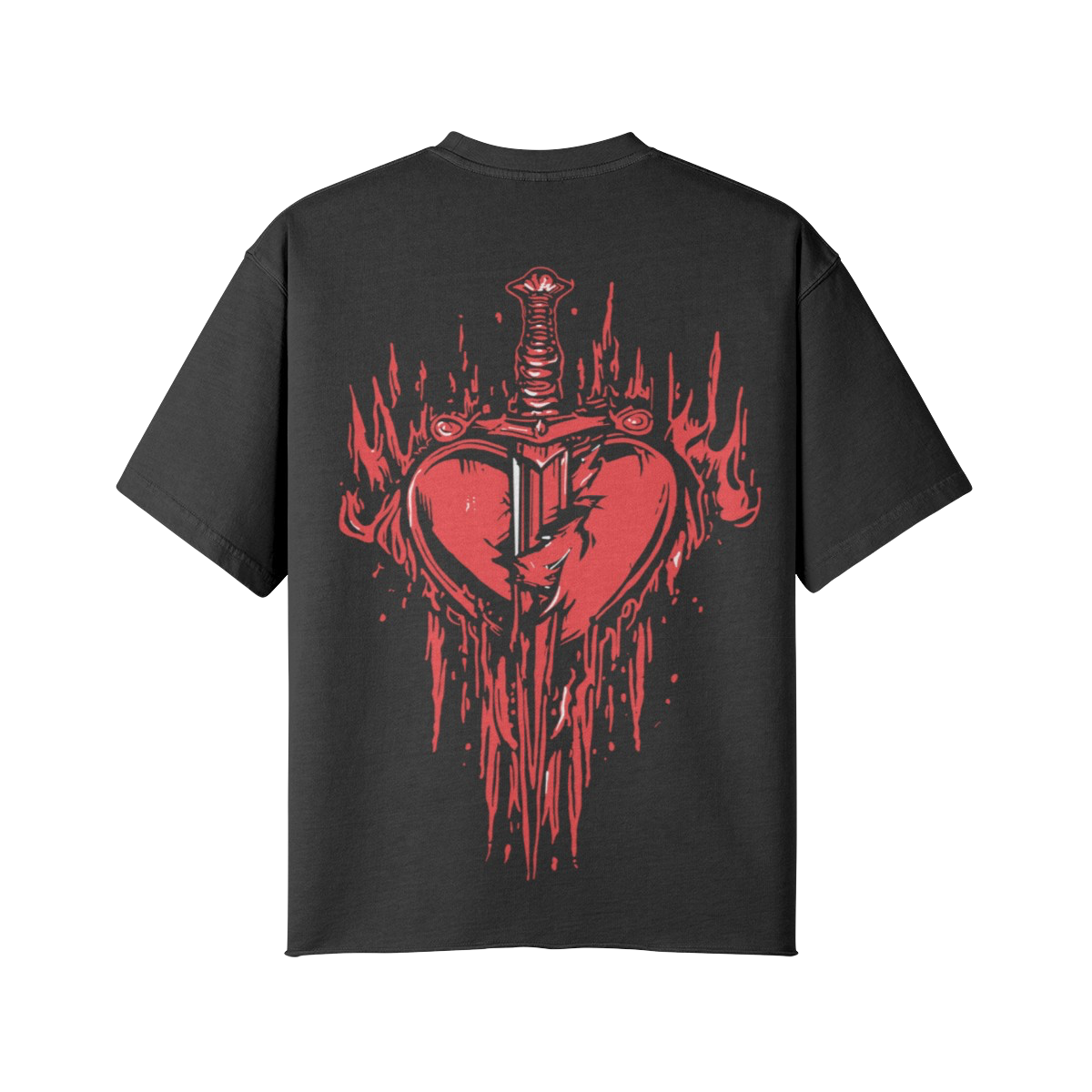 BROKEN HEART — Raw Hem Oversized Tee