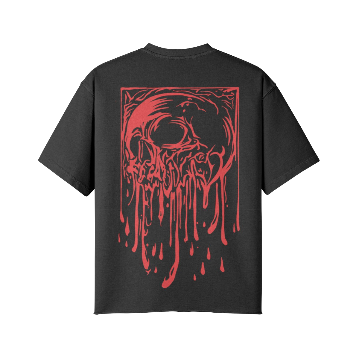MELTING SKULL — Raw Hem Oversized Tee
